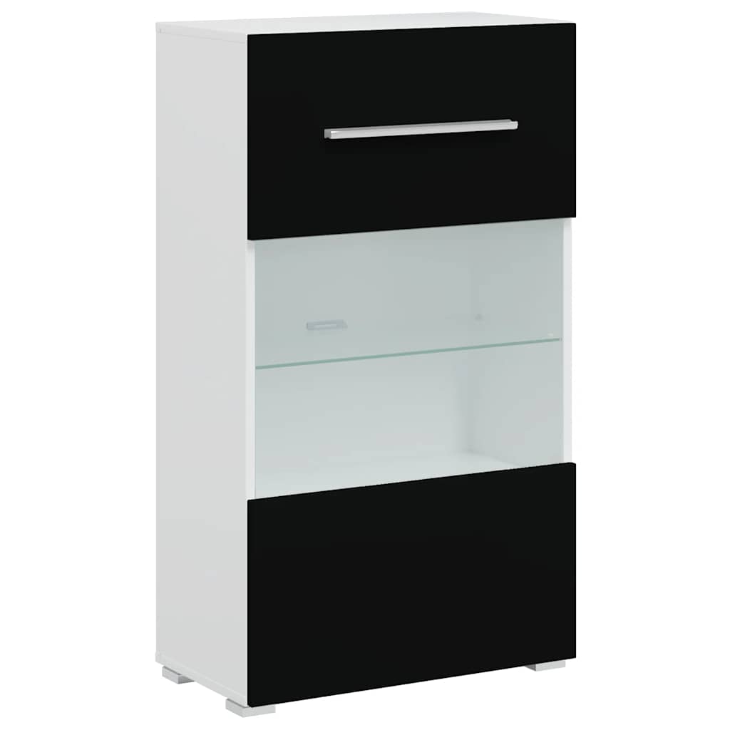Mobili con Vetrina Parete Unità TV 5 pz con Luci LED Nero